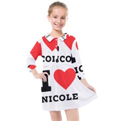 I Love Nicole Kids  Quarter Sleeve Shirt Dress by ilovewhateva