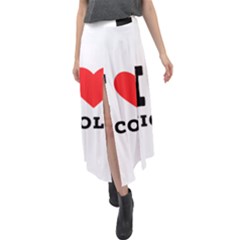 I Love Nicole Velour Split Maxi Skirt by ilovewhateva