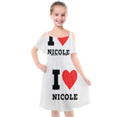 I Love Nicole Kids  Cut Out Shoulders Chiffon Dress by ilovewhateva