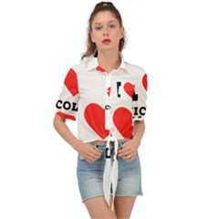 I Love Nicole Tie Front Shirt  by ilovewhateva