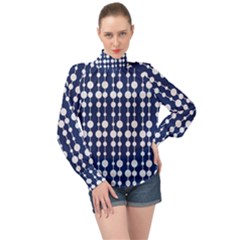 Pattern 24 High Neck Long Sleeve Chiffon Top by GardenOfOphir