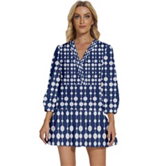 Pattern 24 V-neck Placket Mini Dress by GardenOfOphir