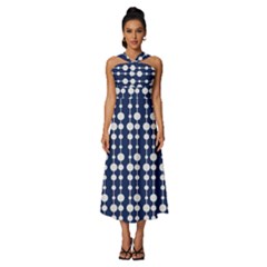 Pattern 24 Sleeveless Cross Front Cocktail Midi Chiffon Dress by GardenOfOphir