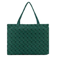 Green Pattern Zipper Medium Tote Bag