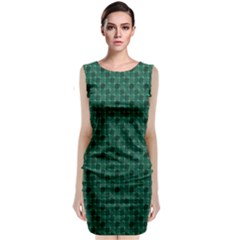 Green Pattern Sleeveless Velvet Midi Dress