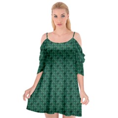 Green Pattern Cutout Spaghetti Strap Chiffon Dress