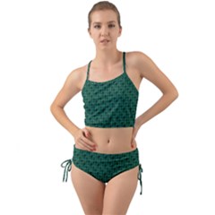 Green Pattern Mini Tank Bikini Set