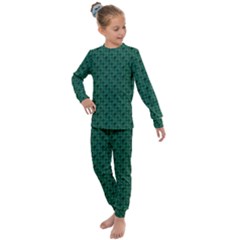 Green Pattern Kids  Long Sleeve Set 