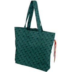 Green Pattern Drawstring Tote Bag