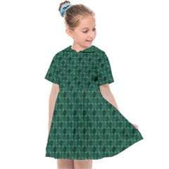 Green Pattern Kids  Sailor Dress