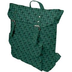 Green Pattern Buckle Up Backpack