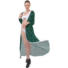 Green Pattern Maxi Chiffon Beach Wrap