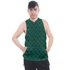 Green Pattern Men s Sleeveless Hoodie