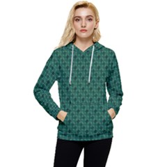 Green Pattern Women s Lightweight Drawstring Hoodie