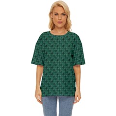 Green Pattern Oversized Basic Tee