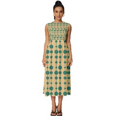 Pattern 27 Sleeveless Round Neck Midi Dress by GardenOfOphir