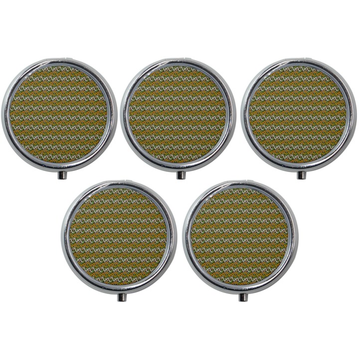 Pattern Mini Round Pill Box (Pack of 5)