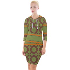 Pattern 29 Quarter Sleeve Hood Bodycon Dress by GardenOfOphir