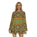 Pattern 29 Round Neck Long Sleeve Bohemian Style Chiffon Mini Dress View1