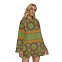 Pattern 29 Round Neck Long Sleeve Bohemian Style Chiffon Mini Dress View3