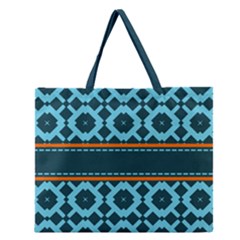 Pattern 28 Zipper Large Tote Bag