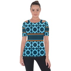 Pattern 28 Shoulder Cut Out Short Sleeve Top