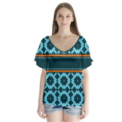 Pattern 28 V-Neck Flutter Sleeve Top