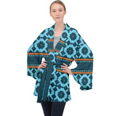 Pattern 28 Long Sleeve Velvet Kimono 