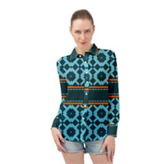 Pattern 28 Long Sleeve Chiffon Shirt