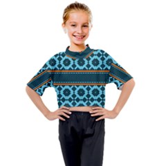 Pattern 28 Kids Mock Neck Tee