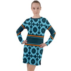 Pattern 28 Long Sleeve Hoodie Dress