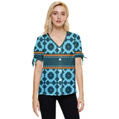 Pattern 28 Bow Sleeve Button Up Top