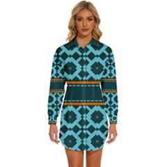 Pattern 28 Womens Long Sleeve Shirt Dress