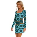 Pattern 28 Long Sleeve Square Neck Bodycon Velvet Dress View2