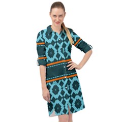 Pattern 28 Long Sleeve Mini Shirt Dress by GardenOfOphir