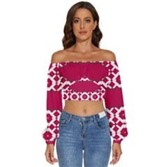 Pattern 30 Long Sleeve Crinkled Weave Crop Top