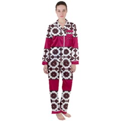 Pattern 31 Women s Long Sleeve Satin Pajamas Set	 by GardenOfOphir