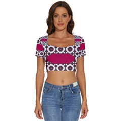 Pattern 31 Short Sleeve Square Neckline Crop Top  by GardenOfOphir