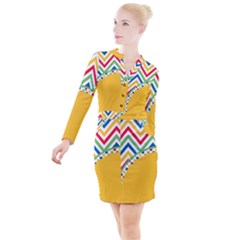 Pattern 32 Button Long Sleeve Dress by GardenOfOphir