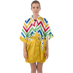 Pattern 32 Half Sleeve Satin Kimono  by GardenOfOphir