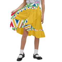 Pattern 32 Kids  Ruffle Flared Wrap Midi Skirt