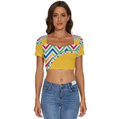 Pattern 32 Short Sleeve Square Neckline Crop Top  by GardenOfOphir