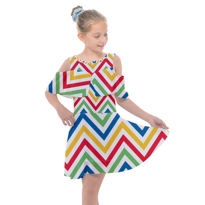 Pattern 33 Kids  Shoulder Cutout Chiffon Dress