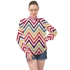 Pattern 35 High Neck Long Sleeve Chiffon Top by GardenOfOphir