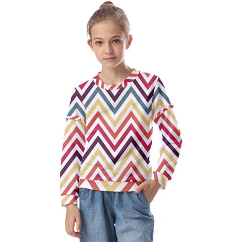 Pattern 35 Kids  Long Sleeve Tee With Frill  by GardenOfOphir