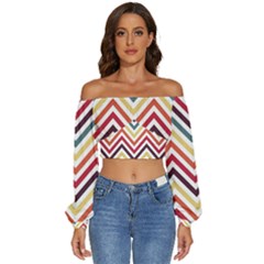 Pattern 35 Long Sleeve Crinkled Weave Crop Top