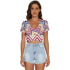 Pattern 35 V-neck Crop Top by GardenOfOphir