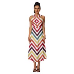 Pattern 35 Sleeveless Cross Front Cocktail Midi Chiffon Dress