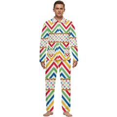 Pattern 34 Men s Long Sleeve Velvet Pocket Pajamas Set