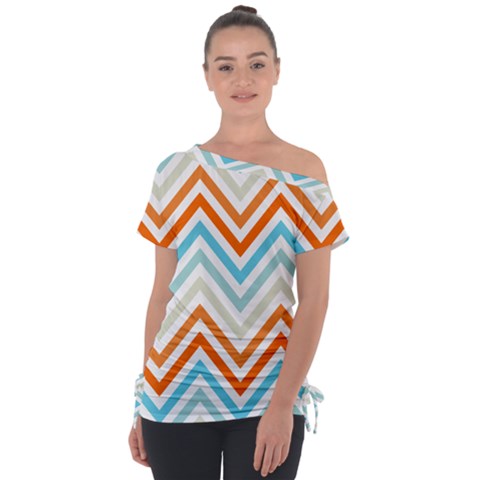 Pattern 36 Off Shoulder Tie-up Tee by GardenOfOphir